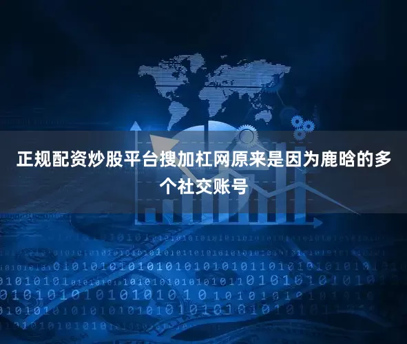正规配资炒股平台搜加杠网原来是因为鹿晗的多个社交账号